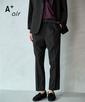 green label relaxing/A＋ air ポリエステル 空羽 リラックス イージー 1プリーツ スラックス セットパンツ ―吸水速乾・通気性―/セットアップ パンツ