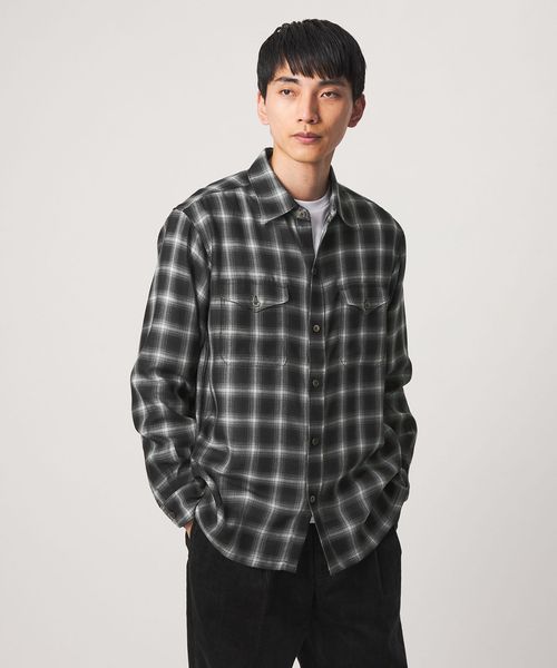 green label relaxing/P/CU/W オンブレ チェック 2フラップポケット シャツ/シャツ / ブラウス