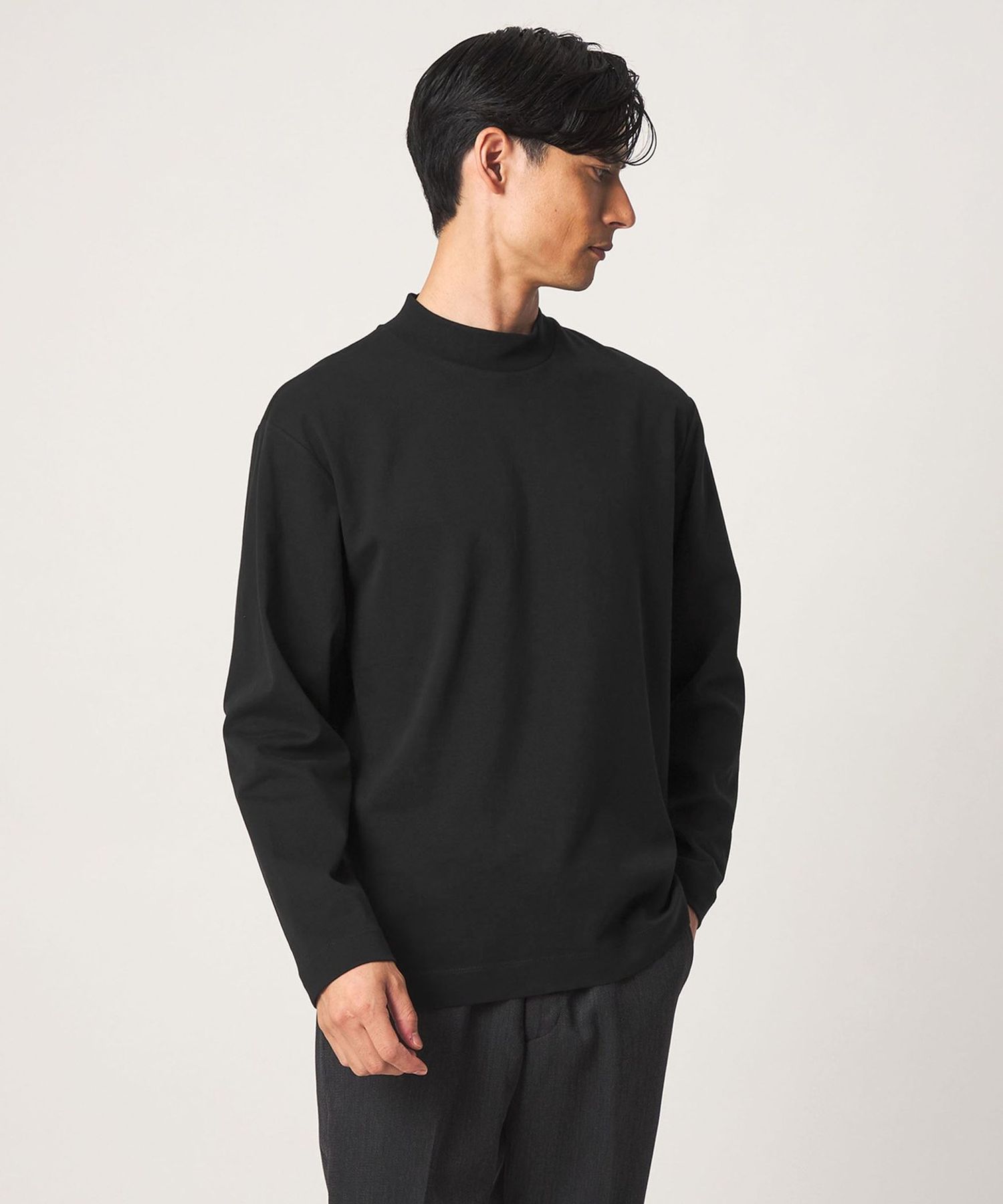 L/A ポンチ ブラッシュド モックネック カットソー