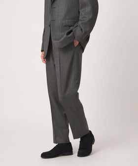 green label relaxing/A＋ TWPU ヘリンボーン リラックス イージー 1プリーツ セットアップ パンツ スラックス ―ストレッチ―/セットアップ パンツ