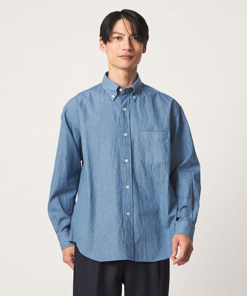 green label relaxing/HITOYOSHI 4.5oz デニム ボタンダウン シャツ/シャツ / ブラウス