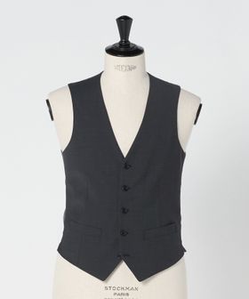 green label relaxing/A＋ TWPU トロピカル無地 スリム 5B セットアップ ベスト ―ウォッシャブル―/スーツ ベスト