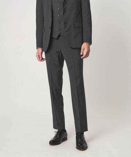 green label relaxing/A＋ TWPU トロピカル無地 スリム セットアップ パンツ スラックス ―ウォッシャブル・ストレッチ・ウエストアジャスター―/セットアップ パンツ