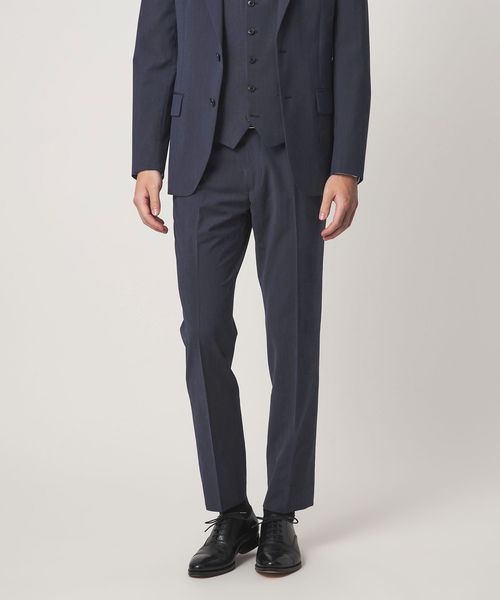 green label relaxing/A＋ TWPU トロピカル無地 スリム セットアップ パンツ スラックス ―ウォッシャブル・ストレッチ・ウエストアジャスター―/セットアップ パンツ