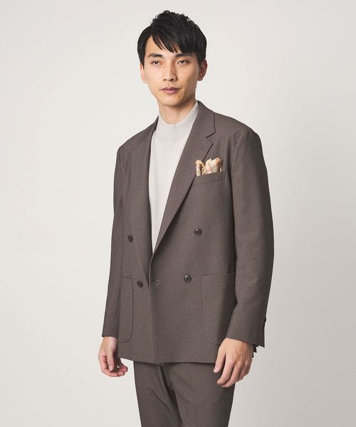 green label relaxing/A＋ ポリエステル シャークスキン ダブルブレスト 4B スタンダード セットアップ ジャケット ―ウォッシャブル・ストレッチ―/セットアップ ジャケット
