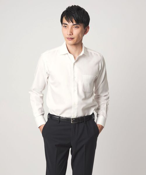 green label relaxing/コットン フレンチツイル ワイドカラー ドレスシャツ ―形態安定―/シャツ / ブラウス