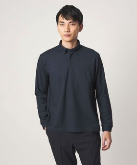 green label relaxing/メランジ カノコ ニュー ボタンダウン 長袖 ポロシャツ/ポロシャツ