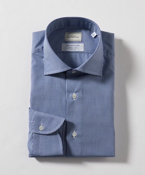 green label relaxing/MADE BY HITOYOSHI ギンガムチェック ワイドカラー ドレスシャツ/シャツ / ブラウス