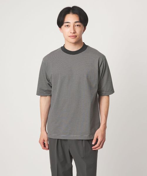 green label relaxing/A＋ COOL ミジンボーダー ビズ クルーネック カットソー Tシャツ ―接触冷感・吸水速乾―/Tシャツ / カットソー