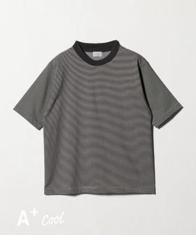 green label relaxing/A＋ COOL ミジンボーダー ビズ クルーネック カットソー Tシャツ ―接触冷感・吸水速乾―/Tシャツ / カットソー