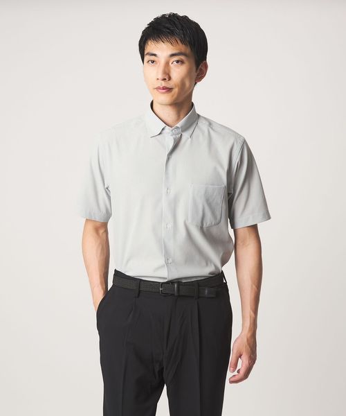 green label relaxing/ポリエステル ラッカン ストライプ スタンダード スナップ ボタンダウン 半袖 シャツ ―ストレッチ・イージーアイロン・吸水速乾―/シャツ / ブラウス