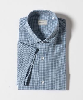 green label relaxing/ポリエステル ラッカン ギンガムチェック スタンダード スナップ ボタンダウン 半袖 シャツ ―ストレッチ・イージーアイロン・吸水速乾―/シャツ / ブラウス
