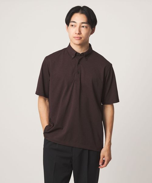 green label relaxing/プライムフレックス ドット メッシュ ボタンダウン ビズポロ ポロシャツ ―ストレッチ・吸水速乾・通気性―/ポロシャツ
