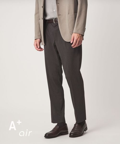 green label relaxing/A＋ air PE/PU トリコット プリント スタンダード 1プリーツ スラックス ―ストレッチ・接触冷感・通気性―/スラックス
