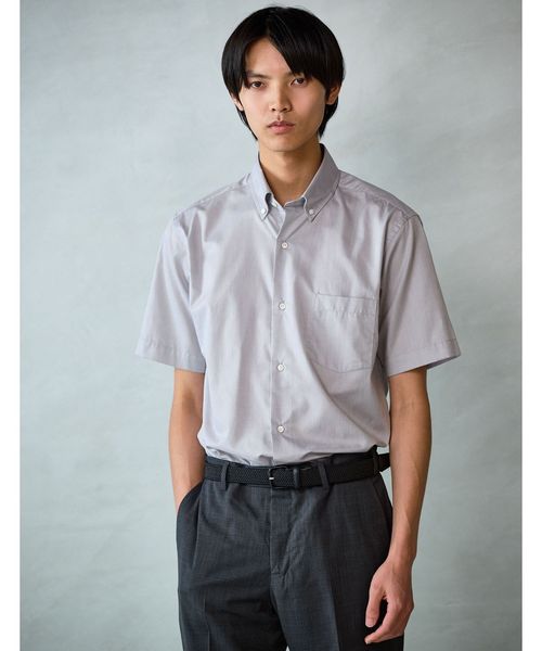 green label relaxing/エブリット TC パナマ スタンダード ボタンダウン ショートスリーブ シャツ ―イージーアイロン・通気性―/シャツ / ブラウス