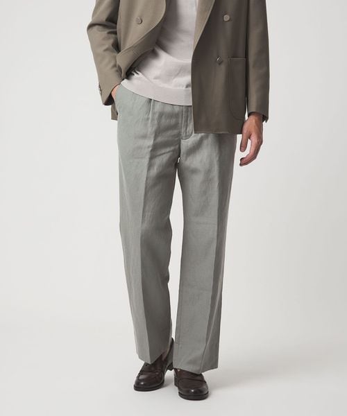 green label relaxing/TW タンブラー 2プリーツ ワイド スラックス/スラックス