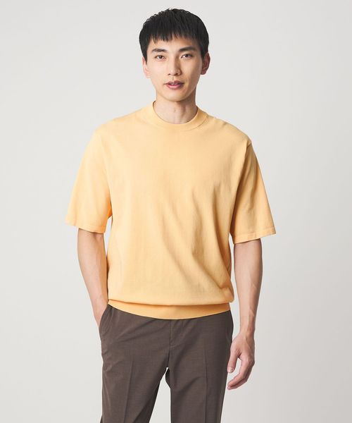 green label relaxing/A＋ プレーン 18G ビズ クルーネック 半袖ニット ―ウォッシャブル―/ニット / セーター