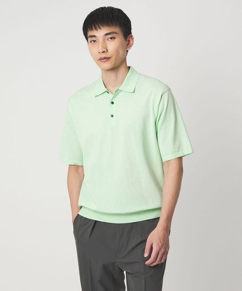 green label relaxing/A＋ プレーン 18G 半袖ニット ポロシャツ ―ウォッシャブル―/ニット / セーター