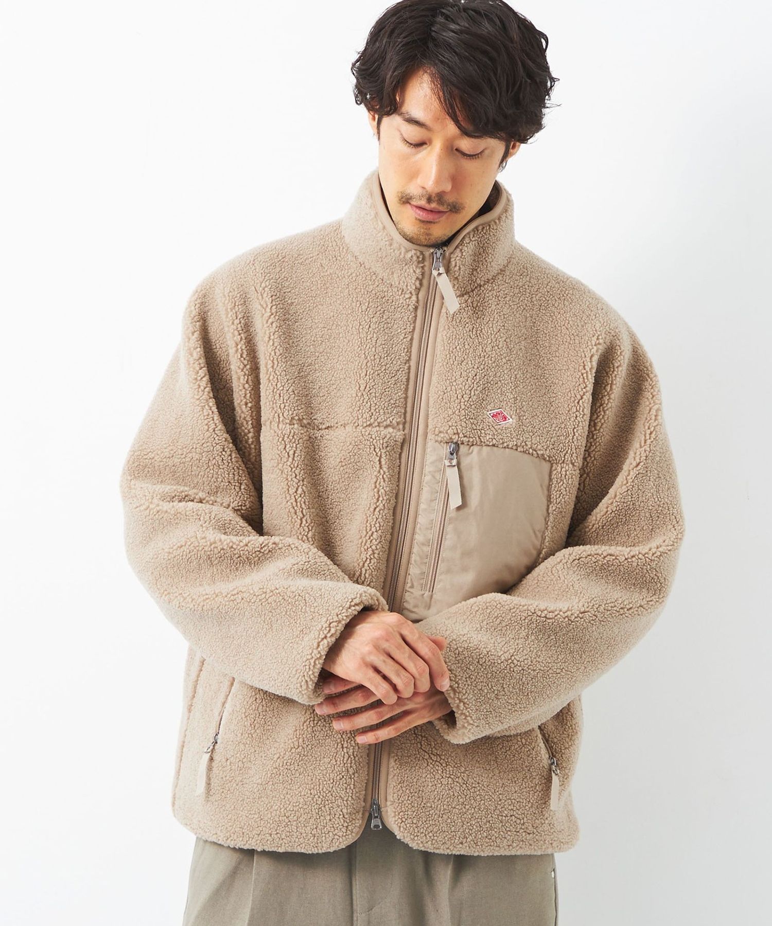 DANTONボアブルゾンチャコール 美品 DANTONボアブルゾンチャコール 美品