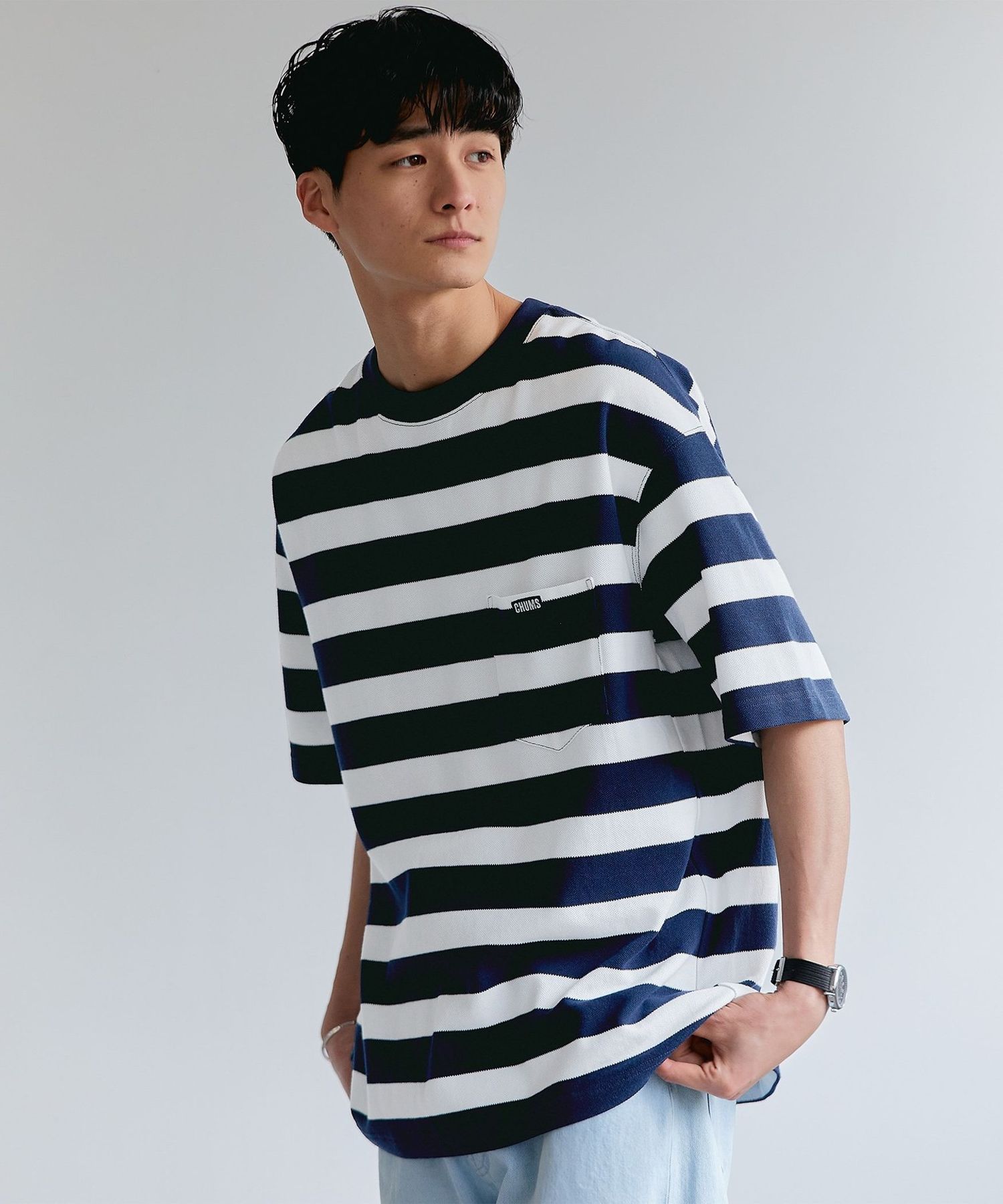 別注 Chums チャムス 鹿の子 ロゴ ポケット Tシャツ カットソー 別注 Chums チャムス 鹿の子 ロゴ ポケット Tシャツ カットソー
