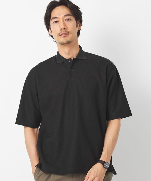 Giza コットン シルク ハニカム ポロシャツ Giza コットン シルク ハニカム ポロシャツ