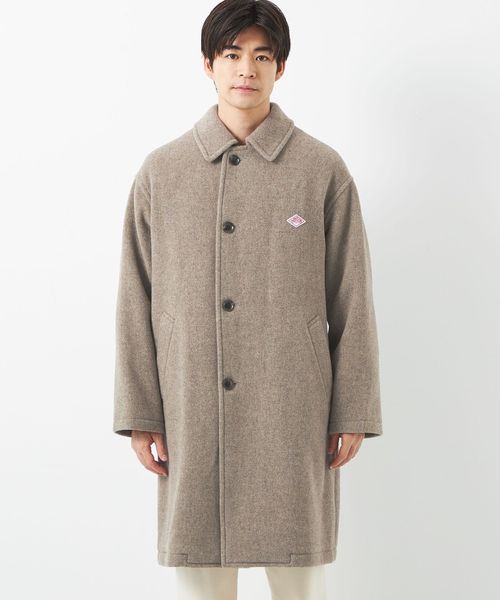 DANTON＞ウールライトパイルロングコート ステンカラーコート 