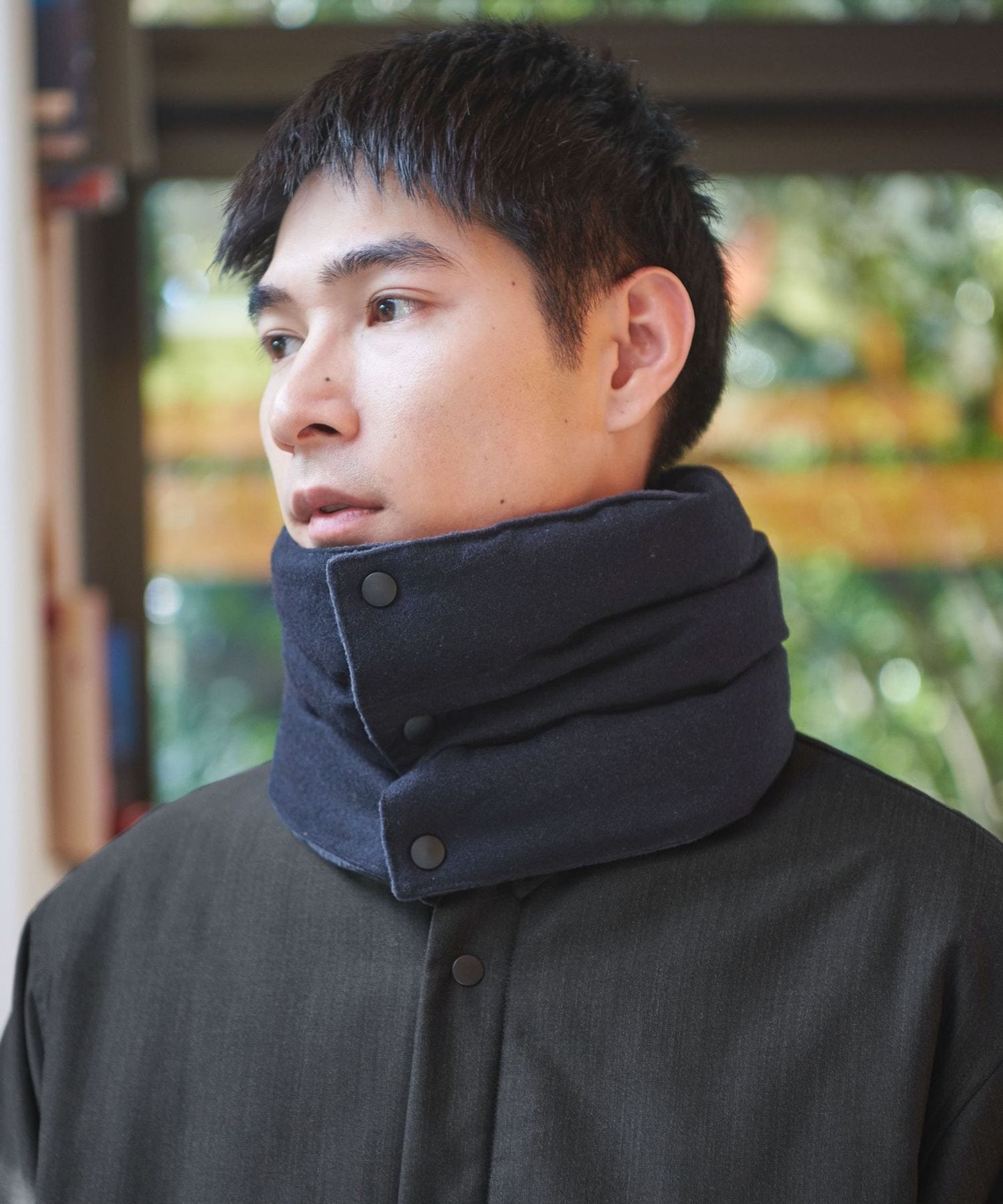 KWD  スタンドカラーダウンパーツ　ネックウォーマー 日本製】STAND COLLAR DOWN PARTS グリーンダウン スタンド