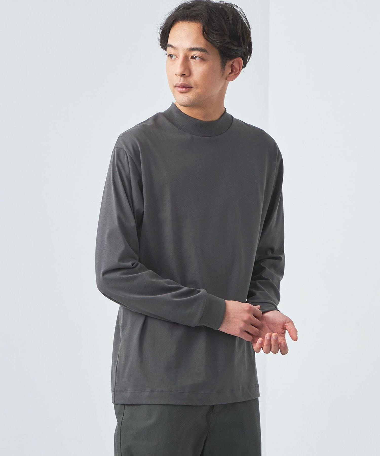 スパニッシュピマ ミックス モックネック カットソー