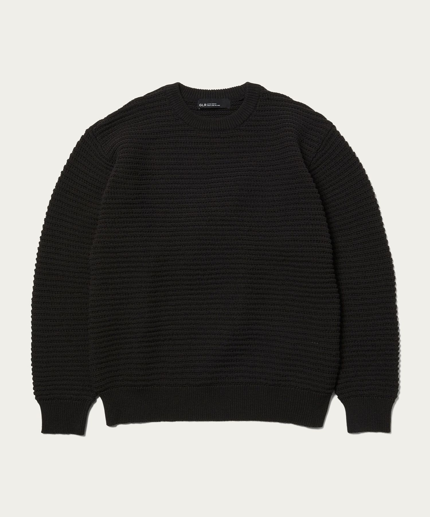 テープメッシュ クルーネック ニット
