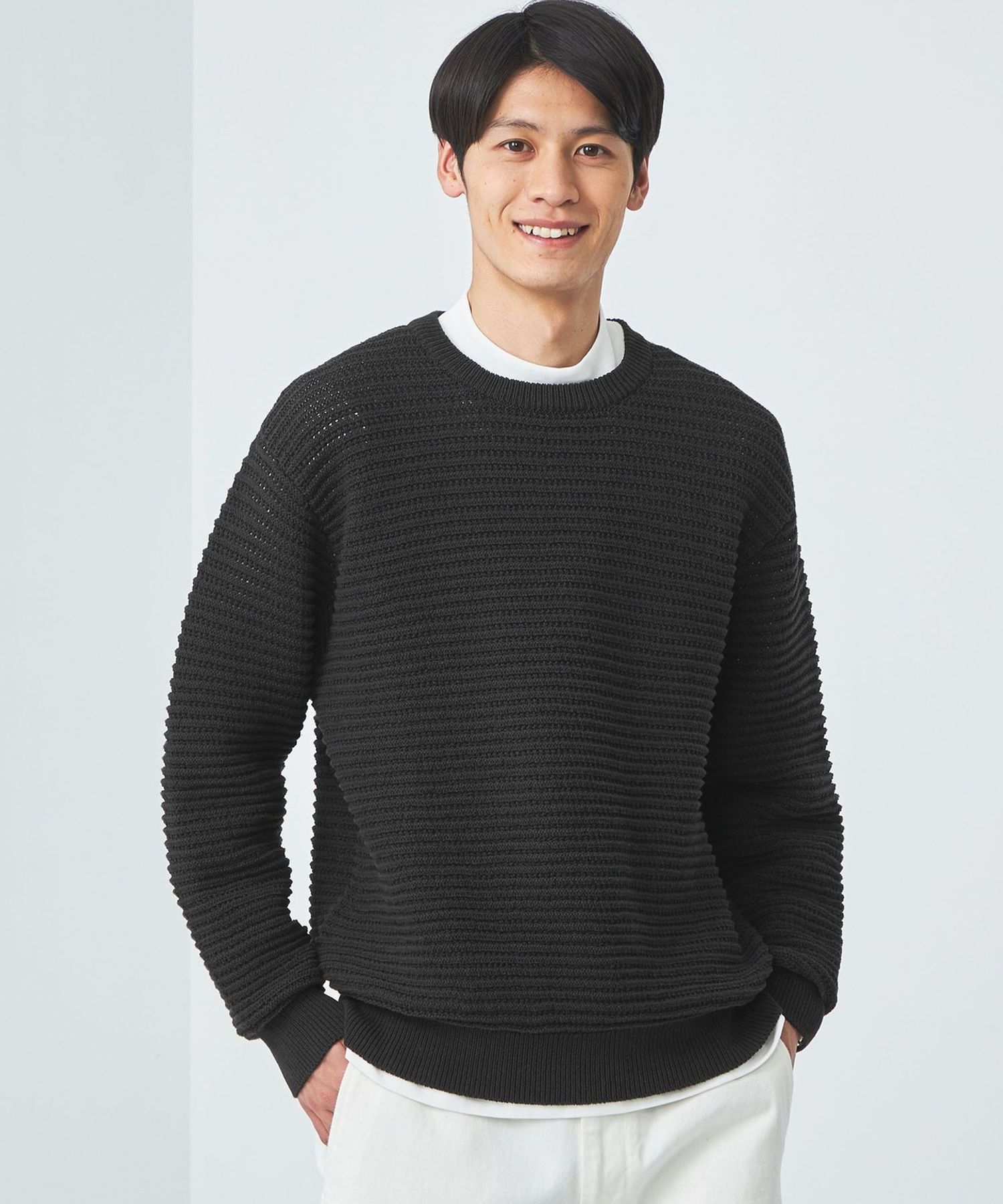 UNITED ARROWS 近年モデル メッシュクルーネックフラワーニット BEAUTY&YOUTH UNITED ARROWS（ビューティーアンドユース