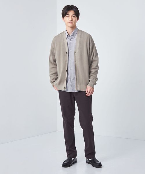 UNITED ARROWS / コットン カーディガン / サイズL コットン アゼ Vネック カーディガン