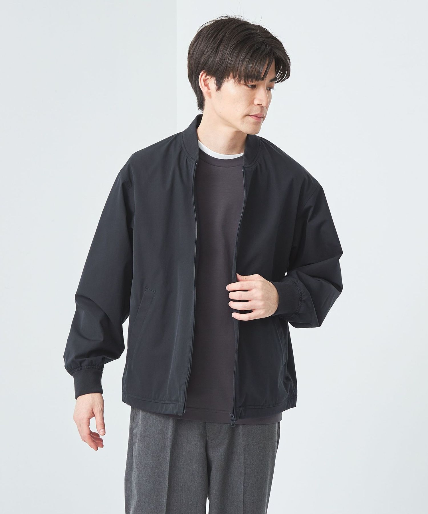 テックチノ ストレッチ リブ ブルゾン ―2WAYストレッチ―