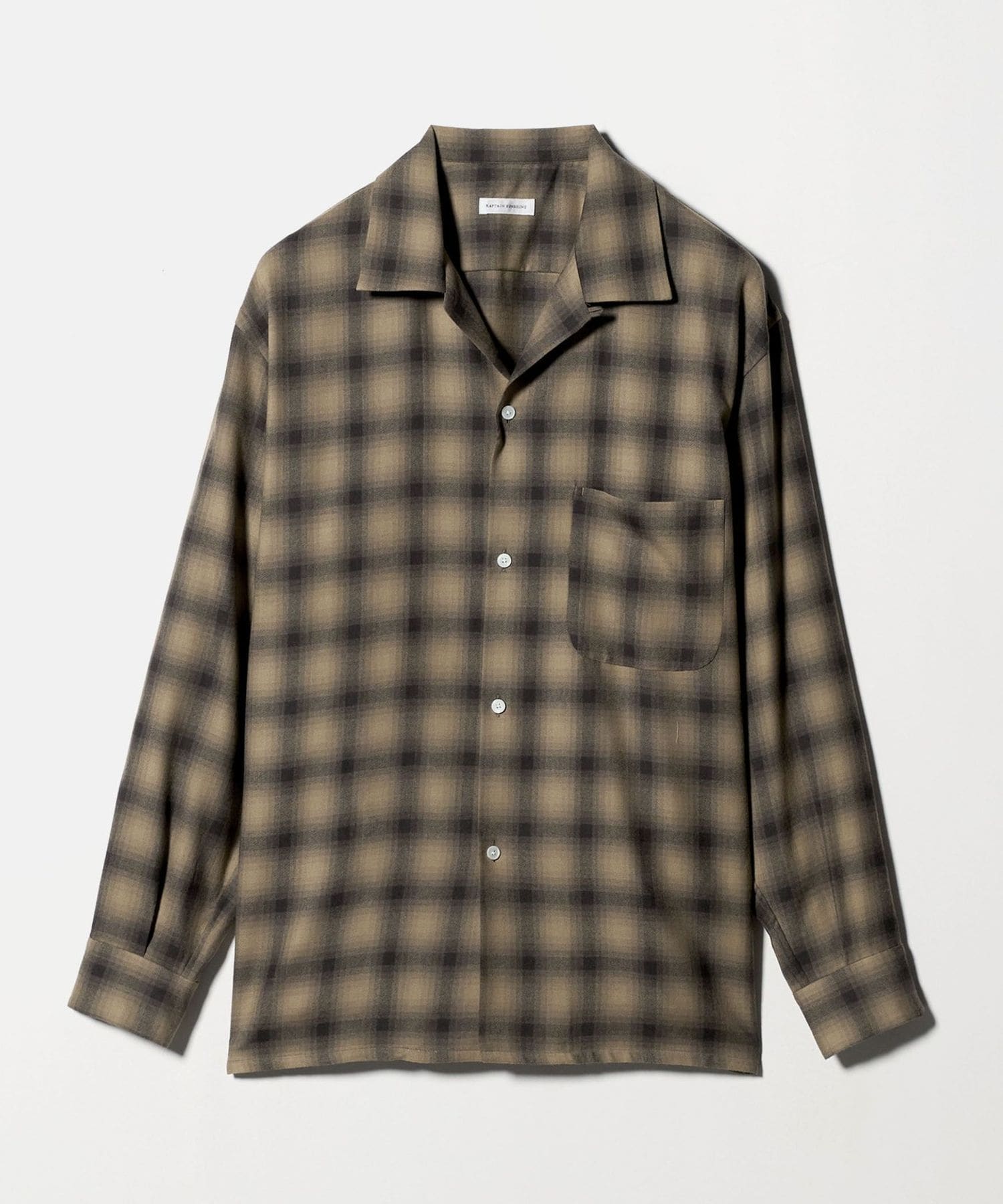 KAPTAIN SUNSHINE＞オンブレー オープンカラー シャツ