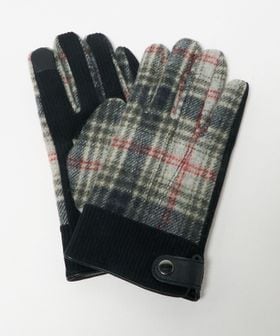 green label relaxing/コーデュロイ チェック グローブ 手袋 ―スマートフォン対応―/グローブ / 手袋