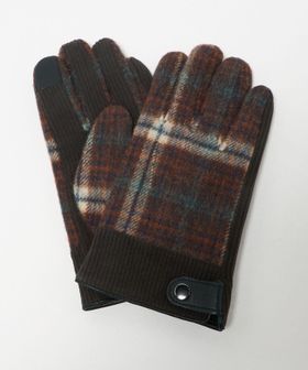 green label relaxing/コーデュロイ チェック グローブ 手袋 ―スマートフォン対応―/グローブ / 手袋