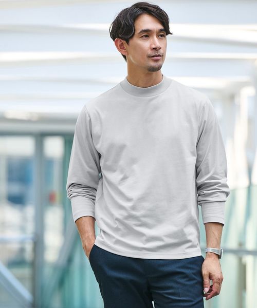 green label relaxing/【WEB限定】JUST fit デイリーモック 長袖 Tシャツ ―吸水速乾・抗菌―/Tシャツ / カットソー