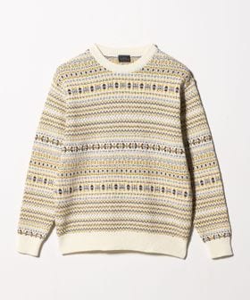 green label relaxing/コットン フェアアイル シングルジャカード クルーネック ニット/ニット / セーター