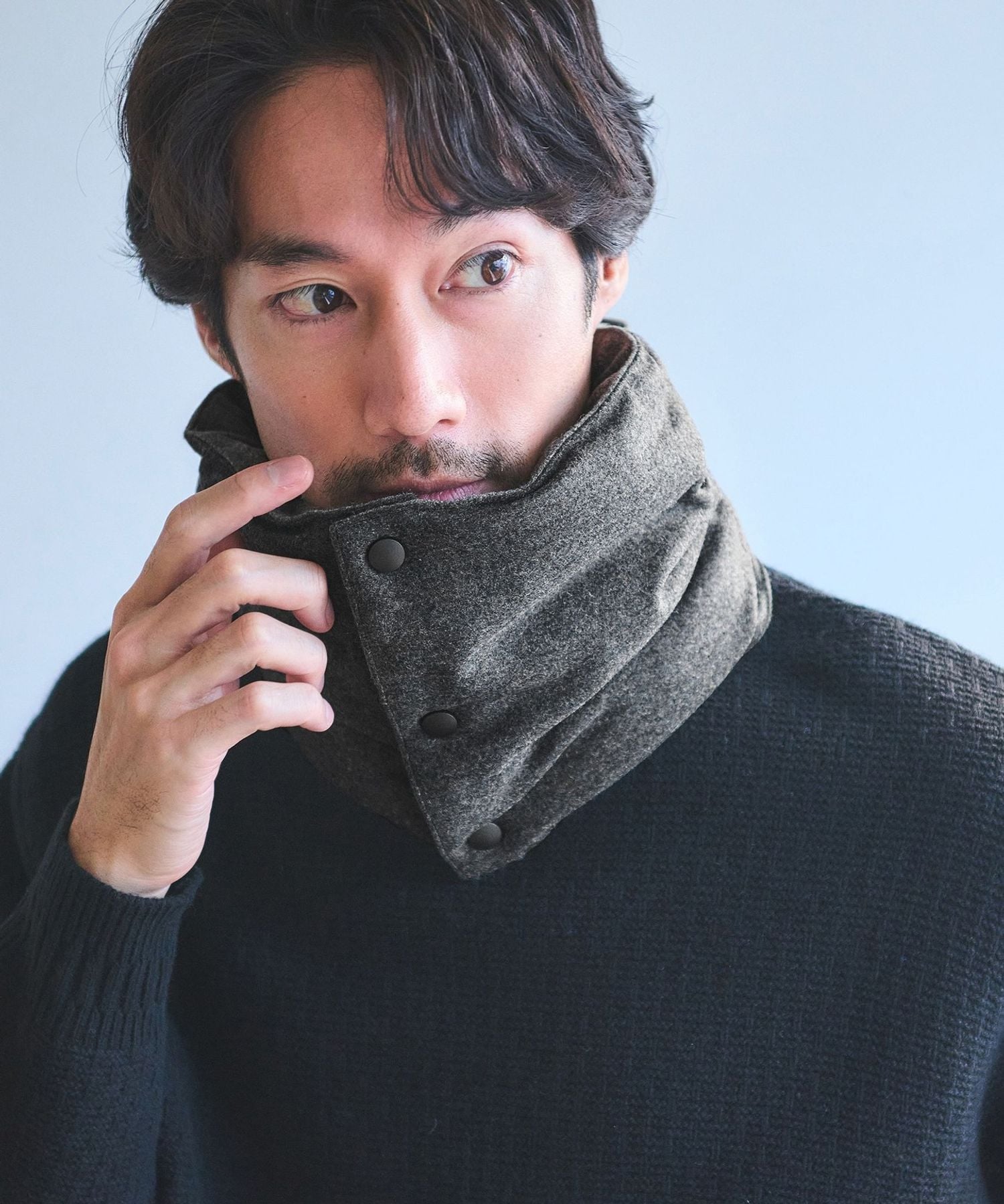 別注】＜COBMASTER＞GLR グレー ダウン ネックウォーマー