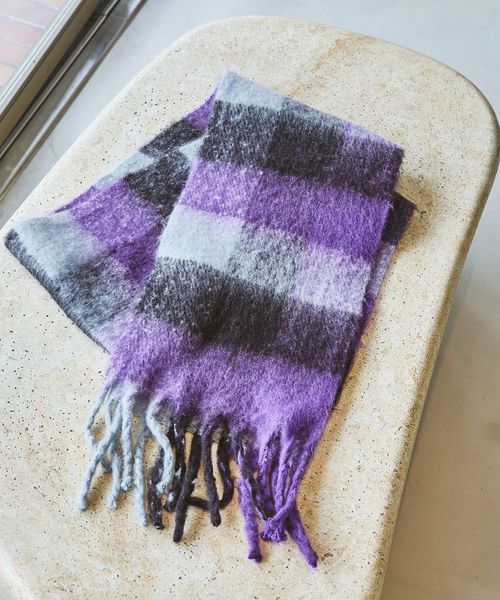 green label relaxing/GLR ブラッシュド ブロック マフラー/ストール / マフラー