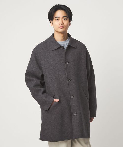 green label relaxing/ウールナイロン リバー ステンカラーコート/ステンカラーコート