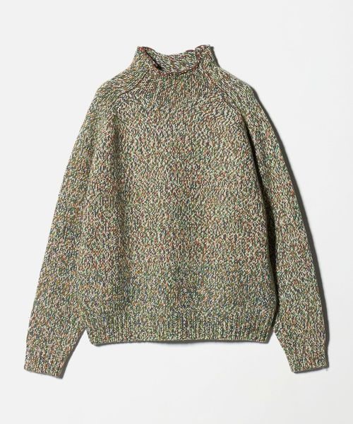 green label relaxing/ミックス ヤーンローゲージ ロールネック ニット/ニット / セーター