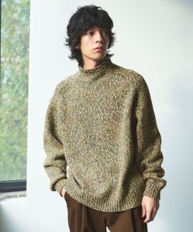 green label relaxing/ミックス ヤーンローゲージ ロールネック ニット/ニット / セーター