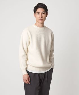 green label relaxing/コットン ポリエステル ワッフル クルーネック ニット/ニット / セーター