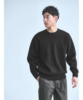 green label relaxing/コットン ポリエステル ワッフル クルーネック ニット/ニット / セーター