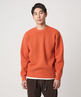 green label relaxing/コットン ポリエステル ワッフル クルーネック ニット/ニット / セーター