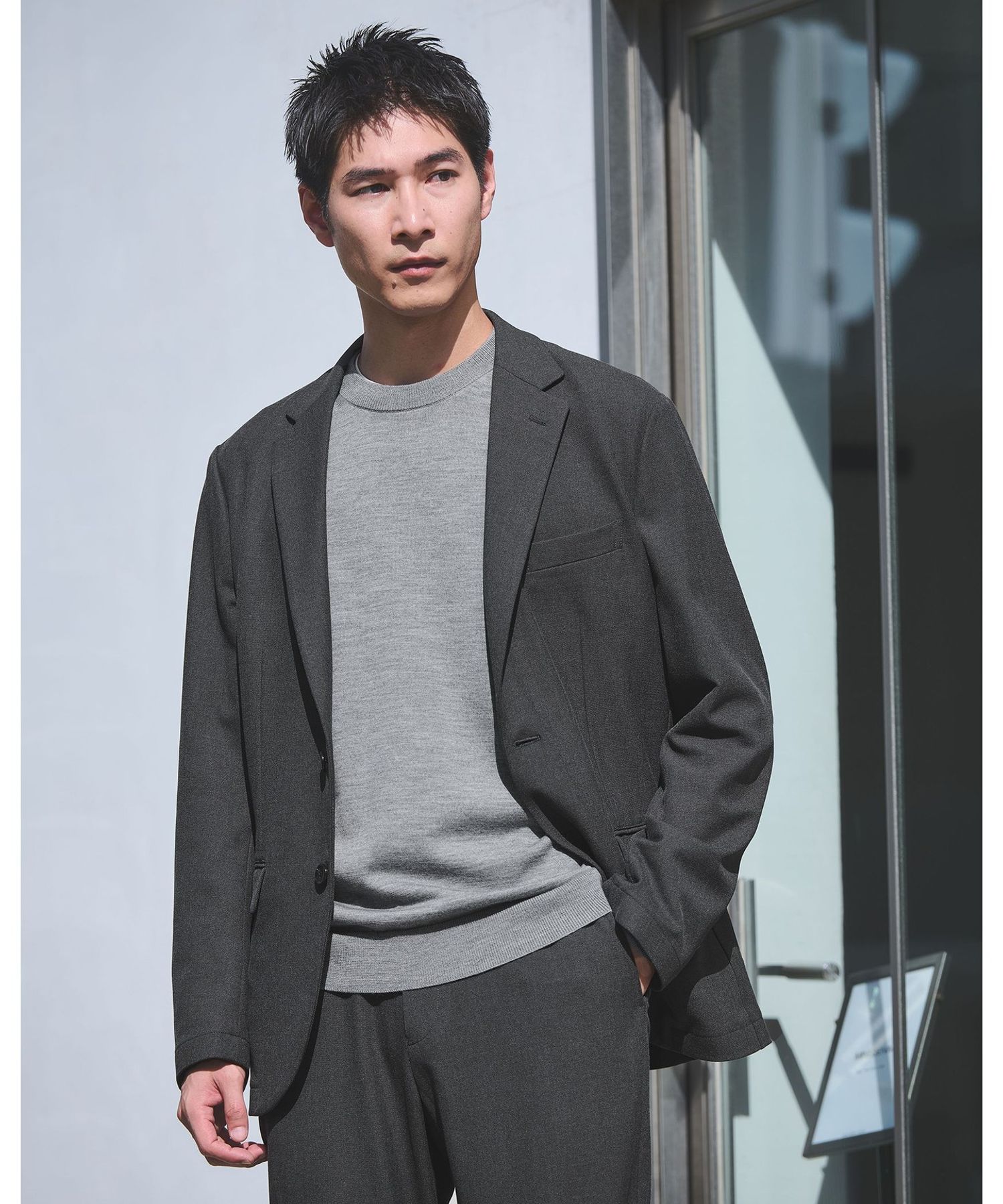 GREEN LABEL　ナロージャケット＆パンツ TRA シャーク ナロー ジャケット