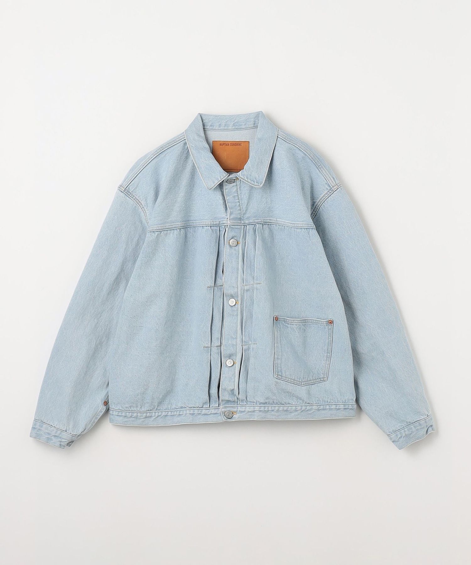 KAPTAIN SUNSHINE＞デニム トラッカー 1ポケット アイスウォッシュ