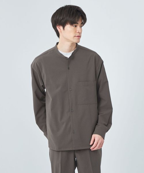 green label relaxing/FREELITCH ボックス バンドカラー シャツ ―防シワ・ストレッチ・吸水速乾―/シャツ / ブラウス