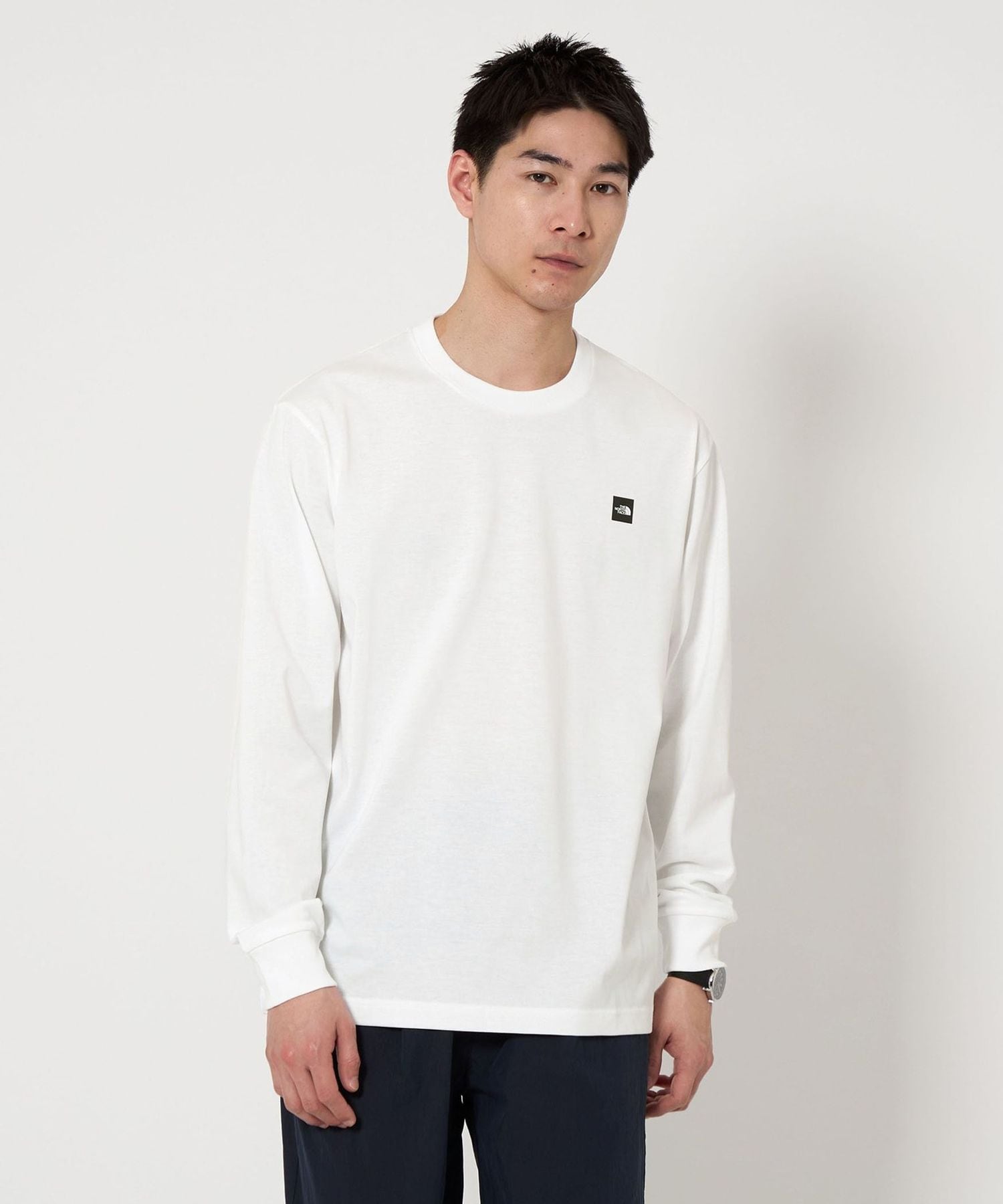 THE NORTH FACE＞ロングスリーブ スモール ボックス ロゴ Tシャツ
