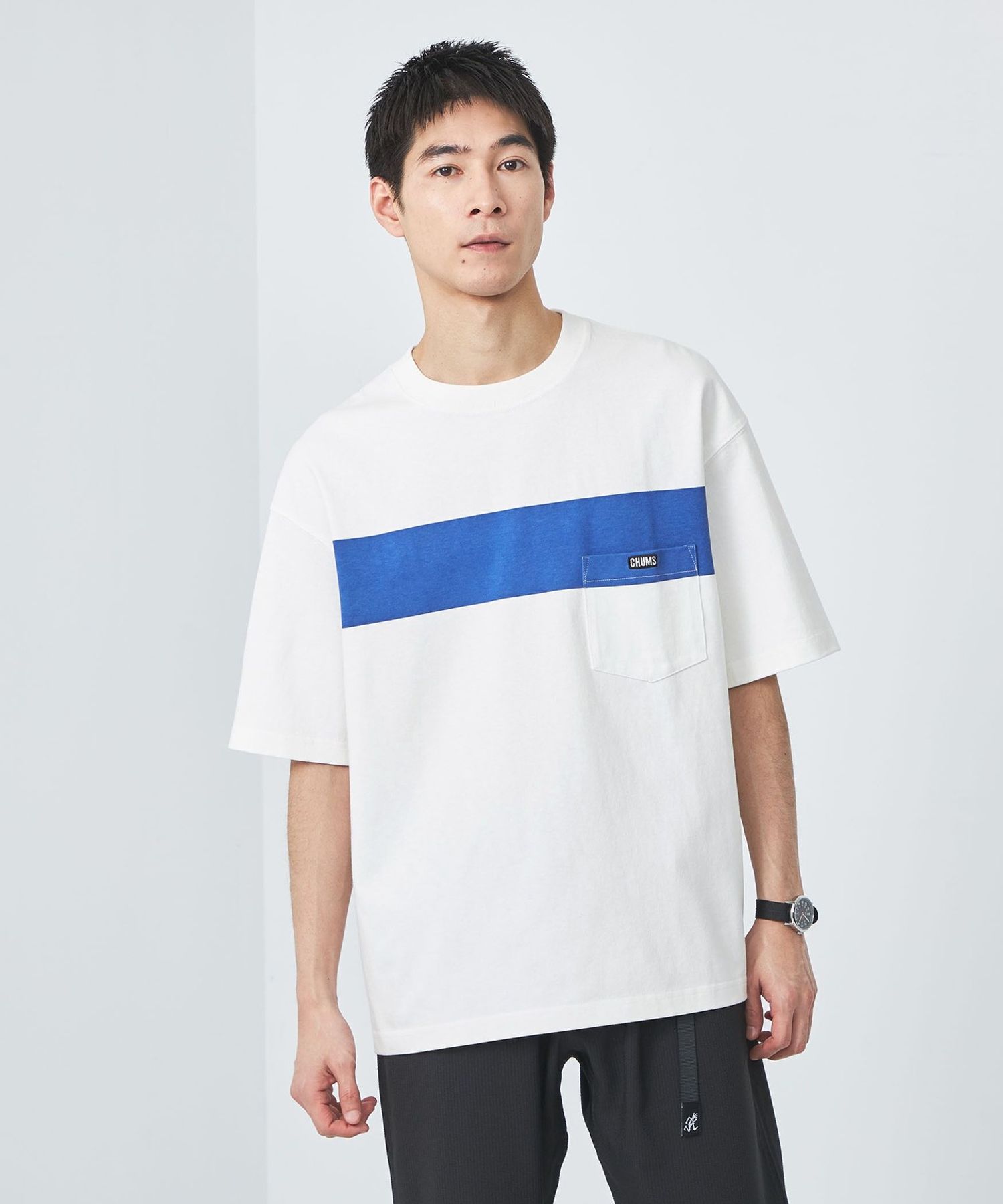 別注】＜CHUMS＞GLR ライン ポケット 半袖 Tシャツ